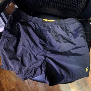 Men's Vintage Polo by Ralph Lauren Swimming Trunks Size XL Black/Yellow
